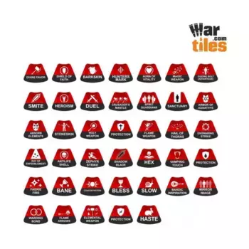 Набор жетонов всех заклинаний — оранжевый, War Tiles - RPG Tokens