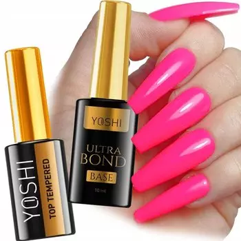 Набор жидкого стекла Yoshi Top Tempered No Wipe + база Ultra Bond Base 2 X 10 мл