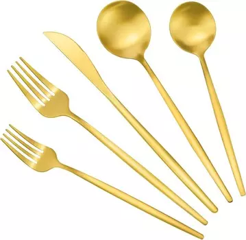 Набор золотых столовых приборов ROMAWARE, Matte Gold