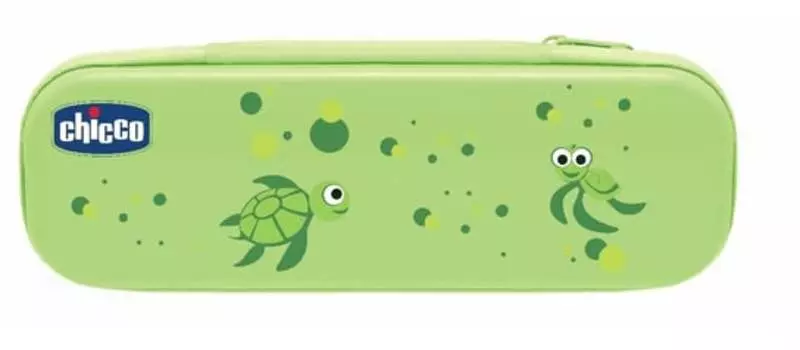 Набор, Зубная паста и зубная щетка + футляр, зеленый Chicco