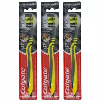 Набор зубных щеток Colgate Zig Zag Charcoal Medium, 3 шт. Inna marka