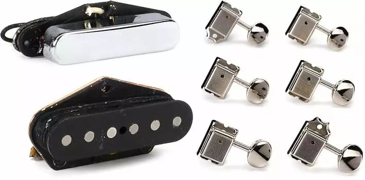 Набор звукоснимателей Fender Original Vintage Telecaster из 2 предметов в комплекте с набором звукоснимателей Fender American Vintage Stratocaster-Telecaster — никель 0992040000=1 0992119000=1