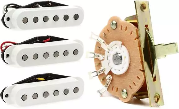 Набор звукоснимателей Fender Tex-Mex Stratocaster из 3 предметов в комплекте с 5-позиционным переключателем звукоснимателей Fender Stratocaster 0991367000=1 0992131000=1