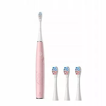 Набор: звуковая зубная щетка для детей, розовая, 1 шт. + головки, 4 шт. Oclean Kids