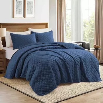 Наборы одеял Peace Nest из 3 предметов, легкие бархатные плюшевые одеяла премиум-класса, комплекты покрывал Puredown, цвет Navy Blue