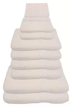 Наборы полотенец Julie Julsen 600 г/м натуральный белый, 10 шт., 2 ванны. 4 руки. 2 гостя. 2 стирки.