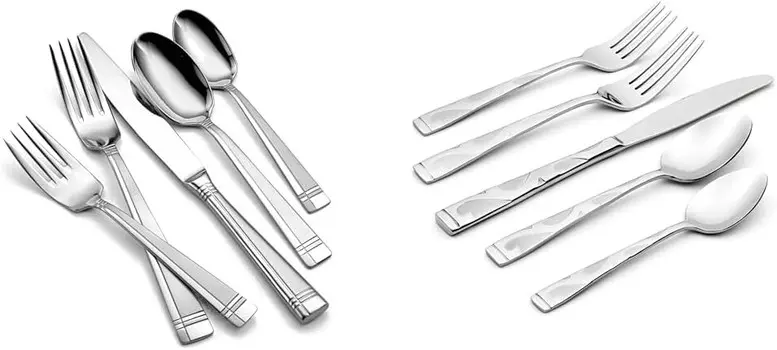 Наборы столовых приборов Oneida из 45 предметов «Амстердам» на каждый день и 45 предметов «Тоскана», набор столовых приборов из нержавеющей стали 8, 18/0