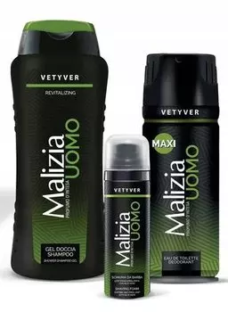 Наборы уходовой косметики, 3 шт. Malizia, Uomo Vetyver