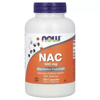 NAC NOW Foods 600 мг, 250 капсул