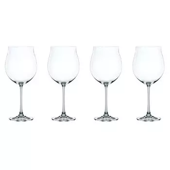 Nachtmann 0085693-0 Чашка бордовая Vivendi, 897 мл, прозрачная (4 шт. в упаковке), прозрачный