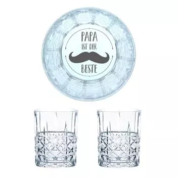 Nachtmann Стакан для виски с гравировкой Papa Is The Best, Набор стаканов для виски, гравировка, подарок, хрустальный бокал, 345 мл, набор из 2 шт