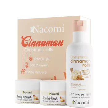 Nacomi Cinammon Rolls набор: гель для душа, 300 мл + мусс для тела, 50 мл + пенка для пилинга и умывания, 50 мл