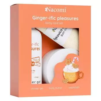 Nacomi, косметический набор Ginger-ific Pleasure, 2 шт. + банная перчатка