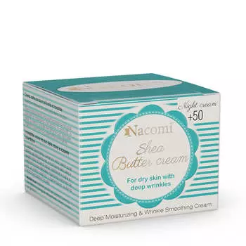Nacomi Крем для лица Shea Butter Cream с пептидом 50+ на ночь 50мл
