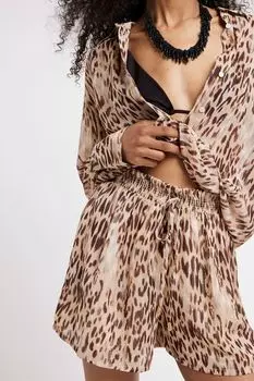 Наденьте шорты с животным принтом River Island, коричневый