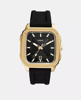 Надпись FS5981 Черные силиконовые мужские часы Fossil, черный