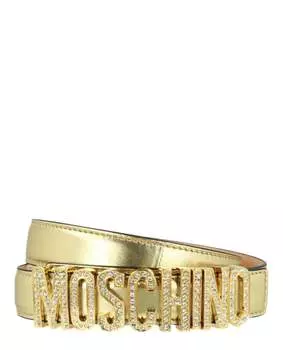 Надпись-логотип, украшенная кристаллами Moschino, цвет Platinum