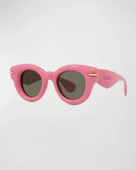 Надутые круглые солнцезащитные очки Pantos из ацетата Loewe, цвет Pink