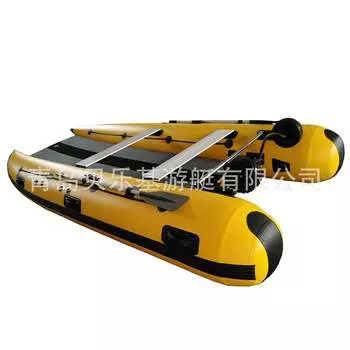 Надувная лодка Hanglang RF300, 3,8 м, желтый