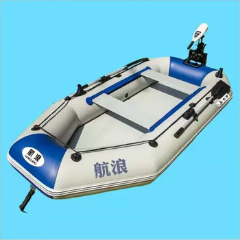 Надувная лодка на 5 человек Hanglang + моторная надувная сетка для зарядки каяка T55, 300*136*31 см, белый/синий