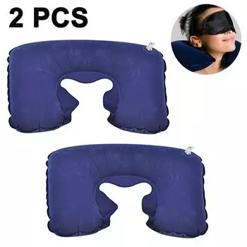 Надувная подушка для поддержки шеи — практичная надувная подушка для шеи — идеальная подушка для путешествий (темно-синий) Vyydsdzhg