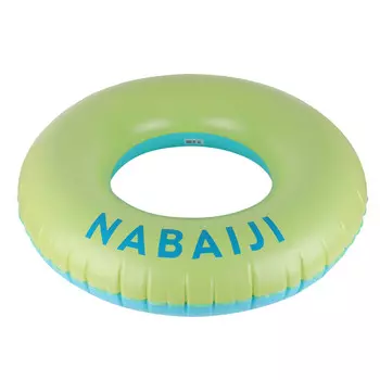 Надувной круг для плавания 92 см желто-синий большого размера с клапаном быстрого надувания Nabaiji