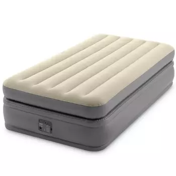 Надувной матрас Intex Prime Comfort Single встроенный насос 191x99x51 см, бежевый