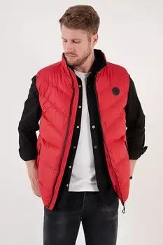 Надувной жилет Slim Fit с водо- и ветрозащитным воротником-стойкой 649008 Buratti, красный