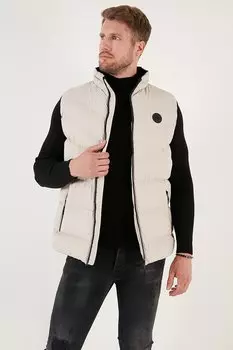 Надувной жилет Slim Fit с водо- и ветрозащитным воротником-стойкой 649008 Buratti, серый