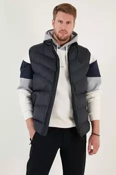 Надувной жилет Slim Fit с водо- и ветрозащитным воротником-стойкой 649008 Buratti, темно-синий