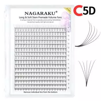 Нагараку Ресницы Готовые комочки C 0,07 Смесь 5d для наращивания ресниц, 320 шт. Project Lashes