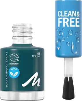 Нагеллак Clean Бесплатно 168 Бирюзовый Плющ 8 мл MANHATTAN Cosmetics