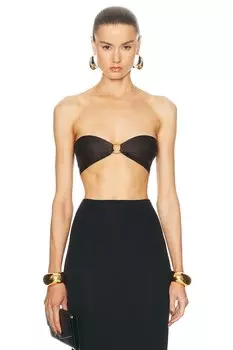 Нагрудная полоса с монограммой Saint Laurent, темно-коричневый