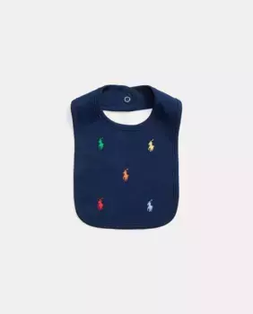 Нагрудник для мальчика из темно-синего хлопка Polo Ralph Lauren, тёмно-синий