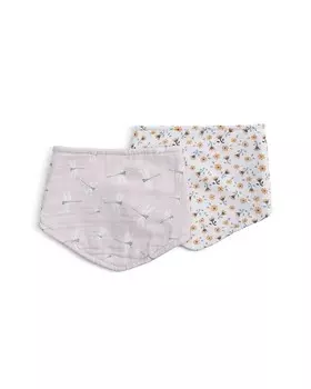 Нагрудники-банданы из хлопкового муслина Lulujo с цветочным принтом и принтом стрекозы, 2 шт. в упаковке — для малышей, мультиколор