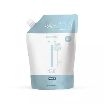 Naif Очищающий гель для душа для младенцев и детей, сменная упаковка - 500 мл Naf