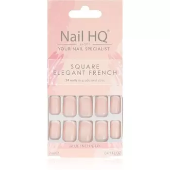 Nail HQ Элегантные французские квадратные накладные ногти — 24 шт.