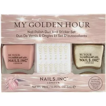 Nails.INC My Golden Hour Duo и набор наклеек Nails Inc