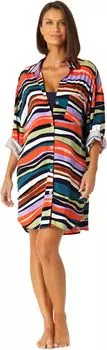 Накидка Boyfriend Button-Down Cover-Up Shirt Anne Cole, цвет Multicolor
