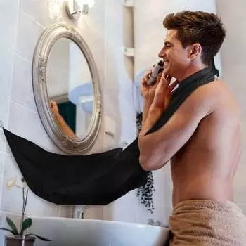 Накидка для стрижки бороды и волос на лице - черная., Hedo