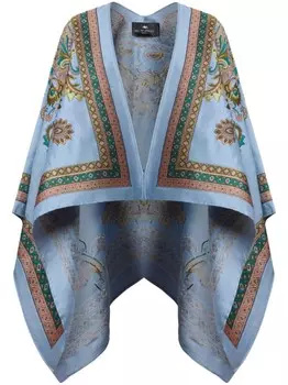 Накидка ETRO с узором пейсли и жаккардом, синий