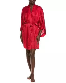 Накидка из прозрачного жаккарда в полоску Natori, красный