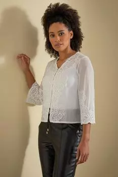 Накидка из сетки и крючком Klass., белый