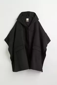 Накидка из смесовой шерсти H&M, черный