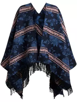 Накидка из жаккарда с цветочным узором ETRO, синий