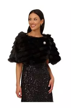 Накидка на брошь из искусственного меха Adrianna Papell, черный