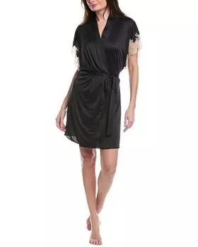 Накидка Natori Elegant с кружевной аппликацией, черный