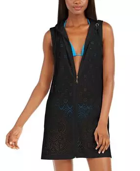 Накидка с капюшоном, связанная крючком, gypsy gem Dotti, черный