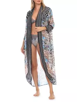 Накидка с принтом La Moda Clothing Blue leopard