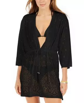 Накидка-туника крючком gypsy gem Dotti, черный